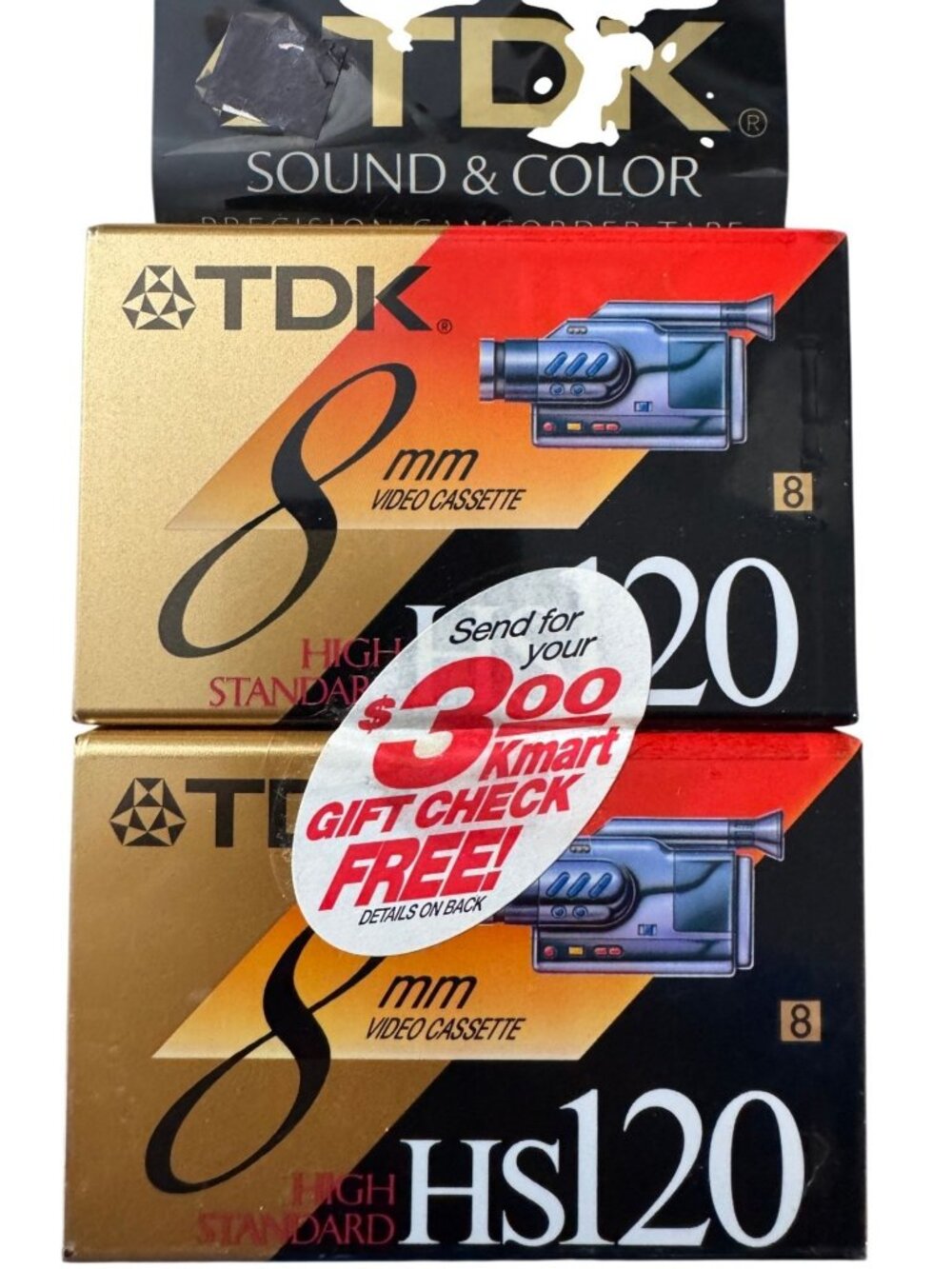 TDK 8mm Video Cassette HS120 High Standard 2-Pack NIP Camcorder